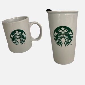 Starbucks Siren Logo Double-Wall Ceramic Coffee Tumbler and Mug‎ 2011 Set